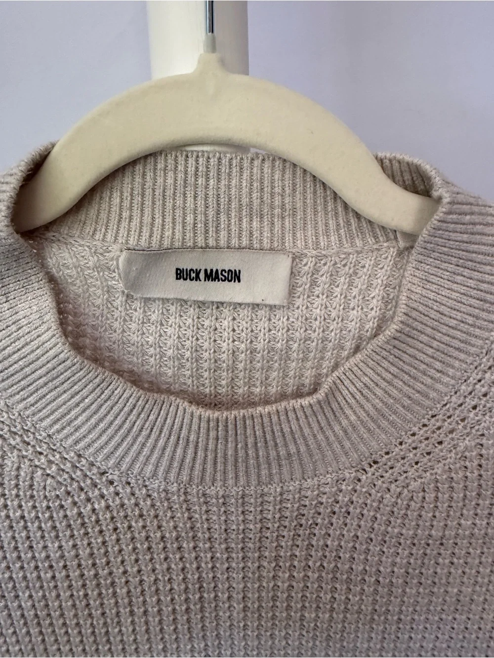 COS Men’s/Women’s Cream Waffle-Knit Crewneck Sweater